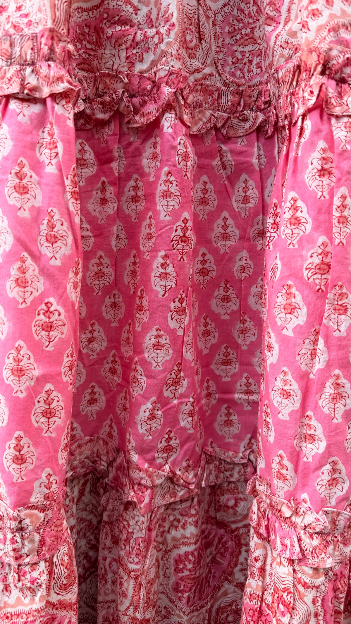 Rose Garden Handblock Printed Long Dress