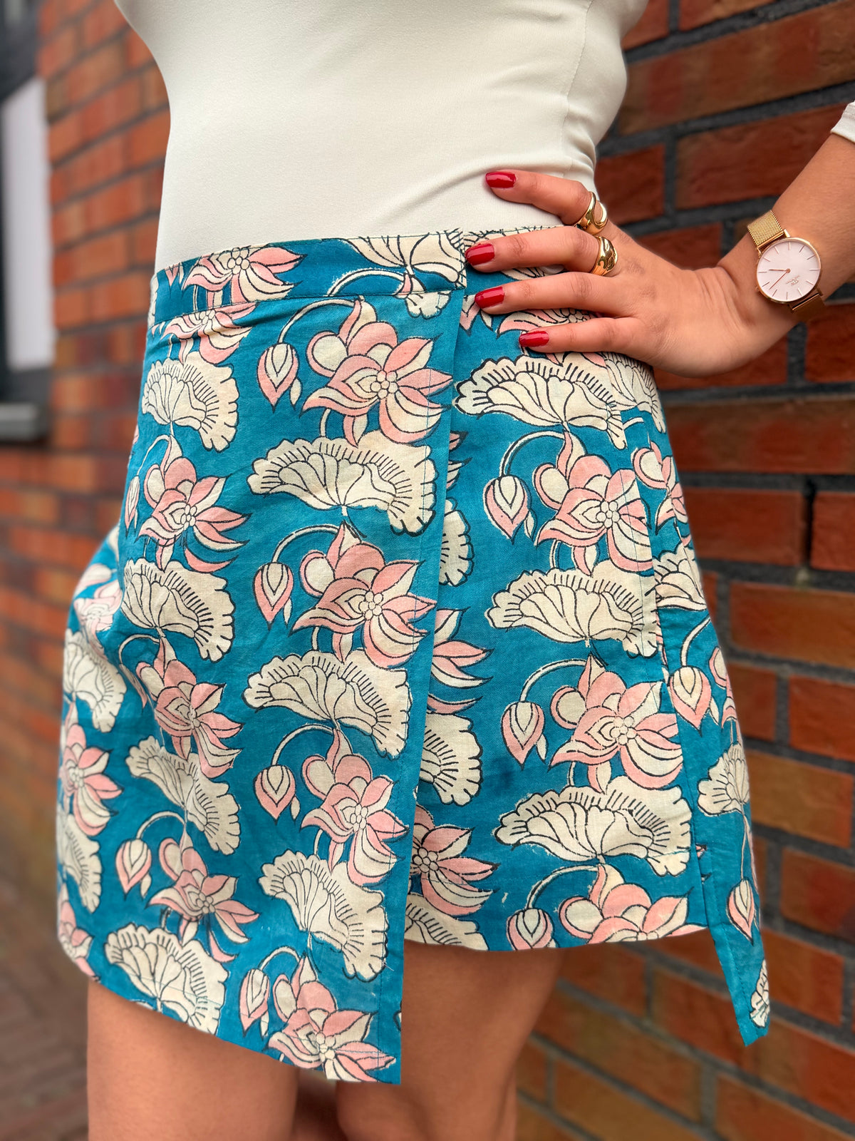 Indigo HandBlock Printed Skort
