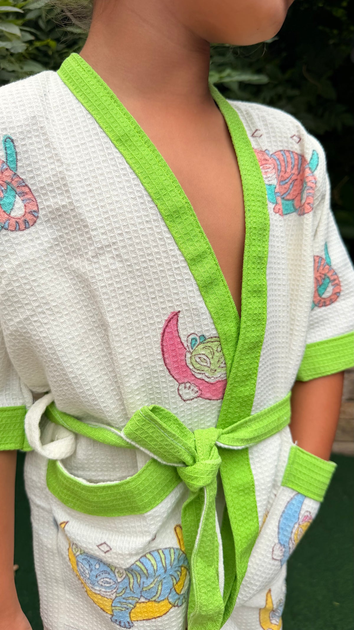 Sleepy Snuggles - Cotton Block Printed Kids Bathrobe