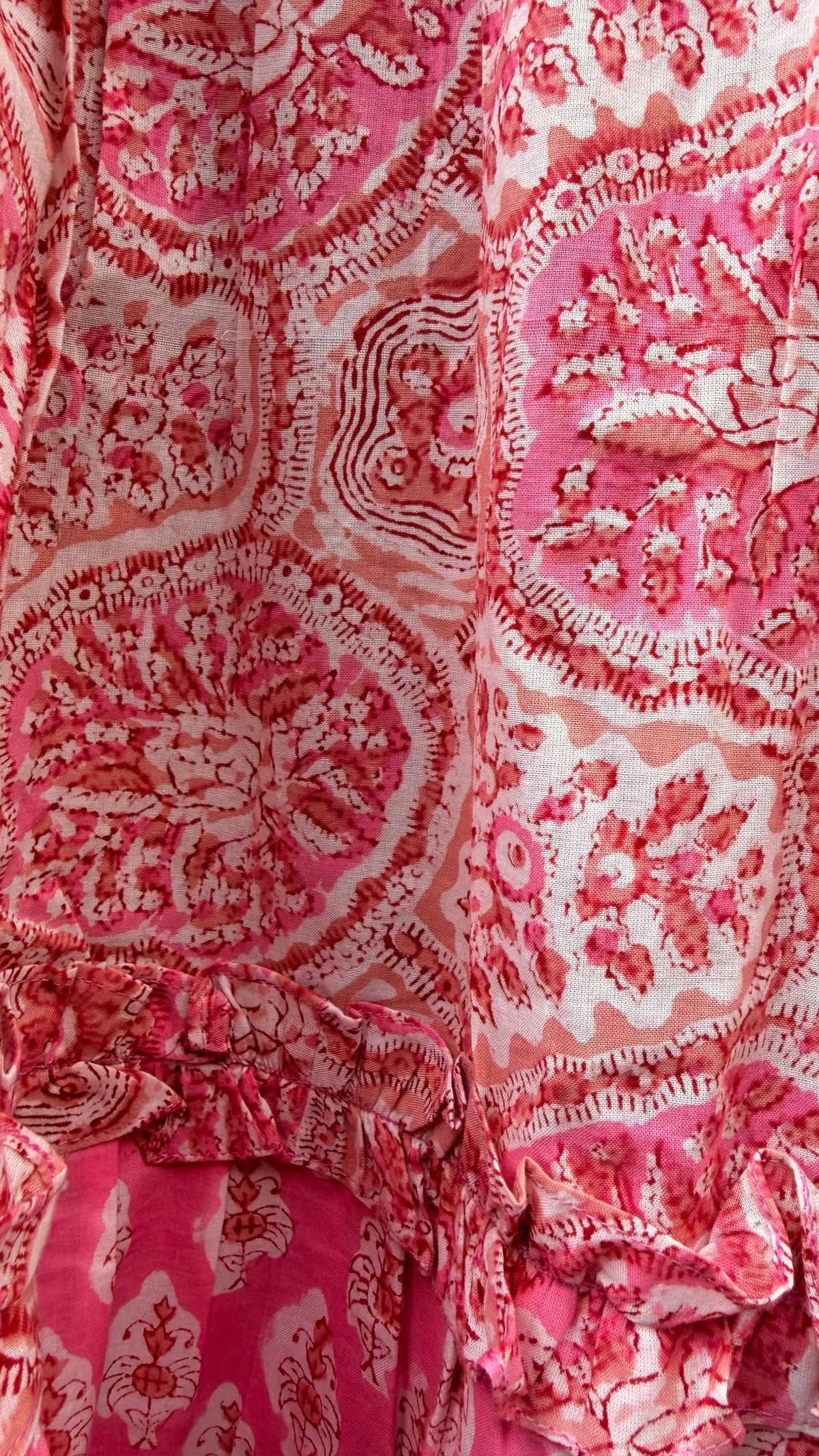 Rose Garden Handblock Printed Long Dress