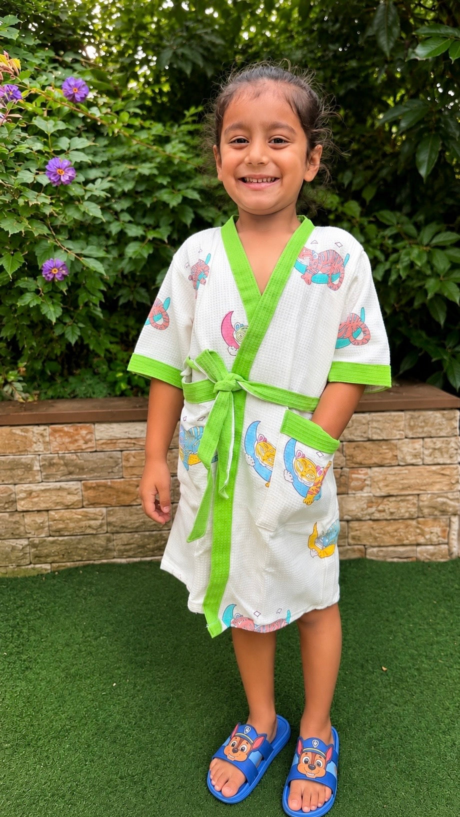 Sleepy Snuggles - Cotton Block Printed Kids Bathrobe