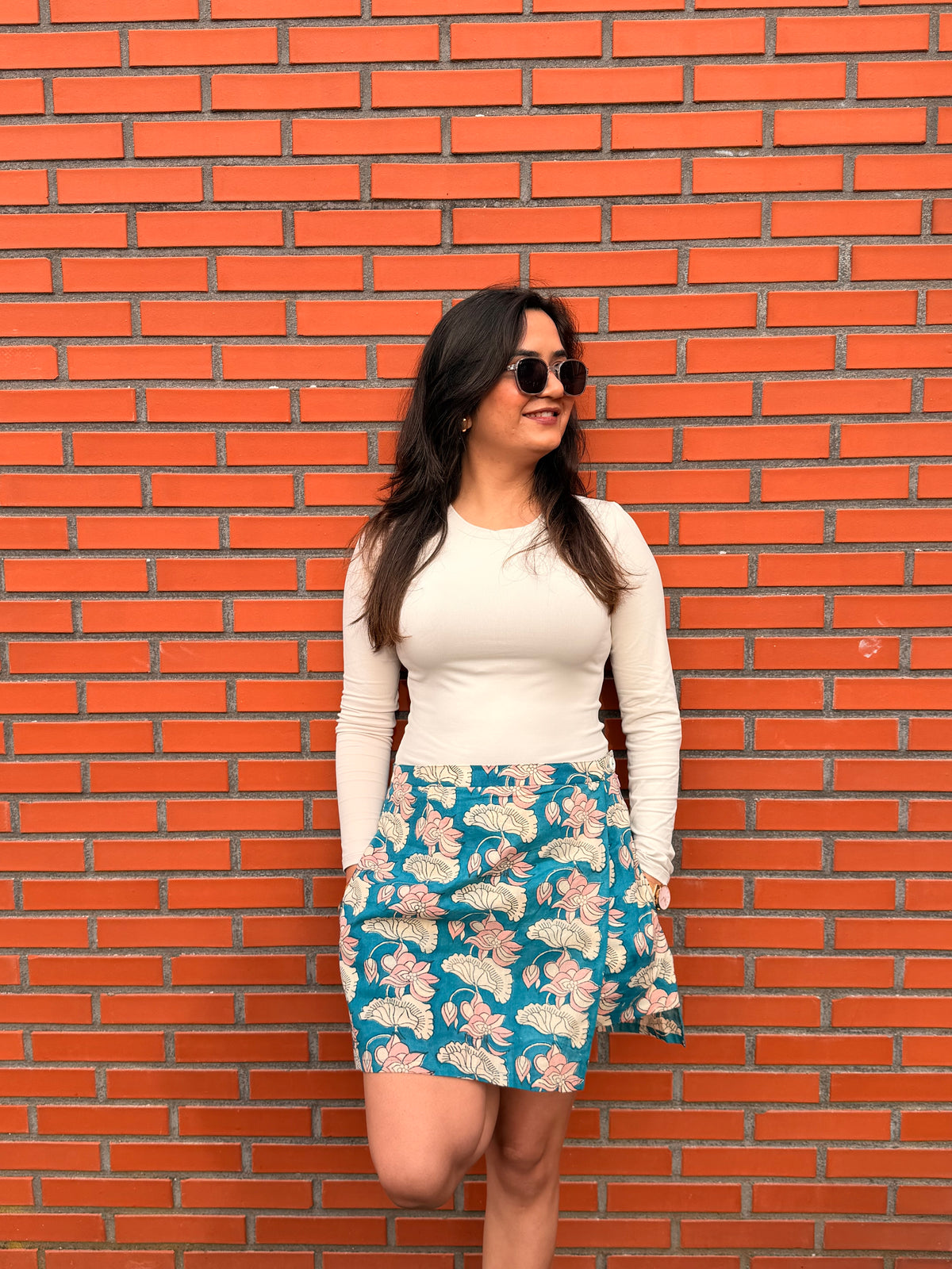 Indigo HandBlock Printed Skort