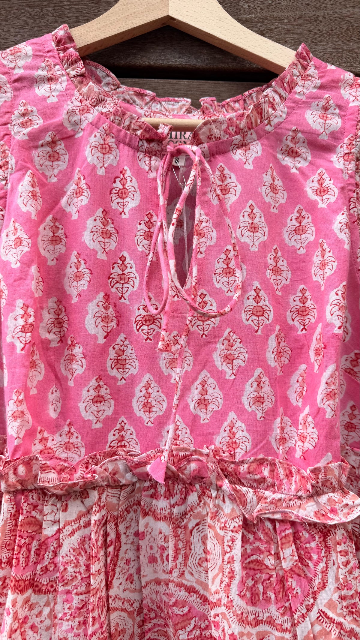 Rose Garden Handblock Printed Long Dress
