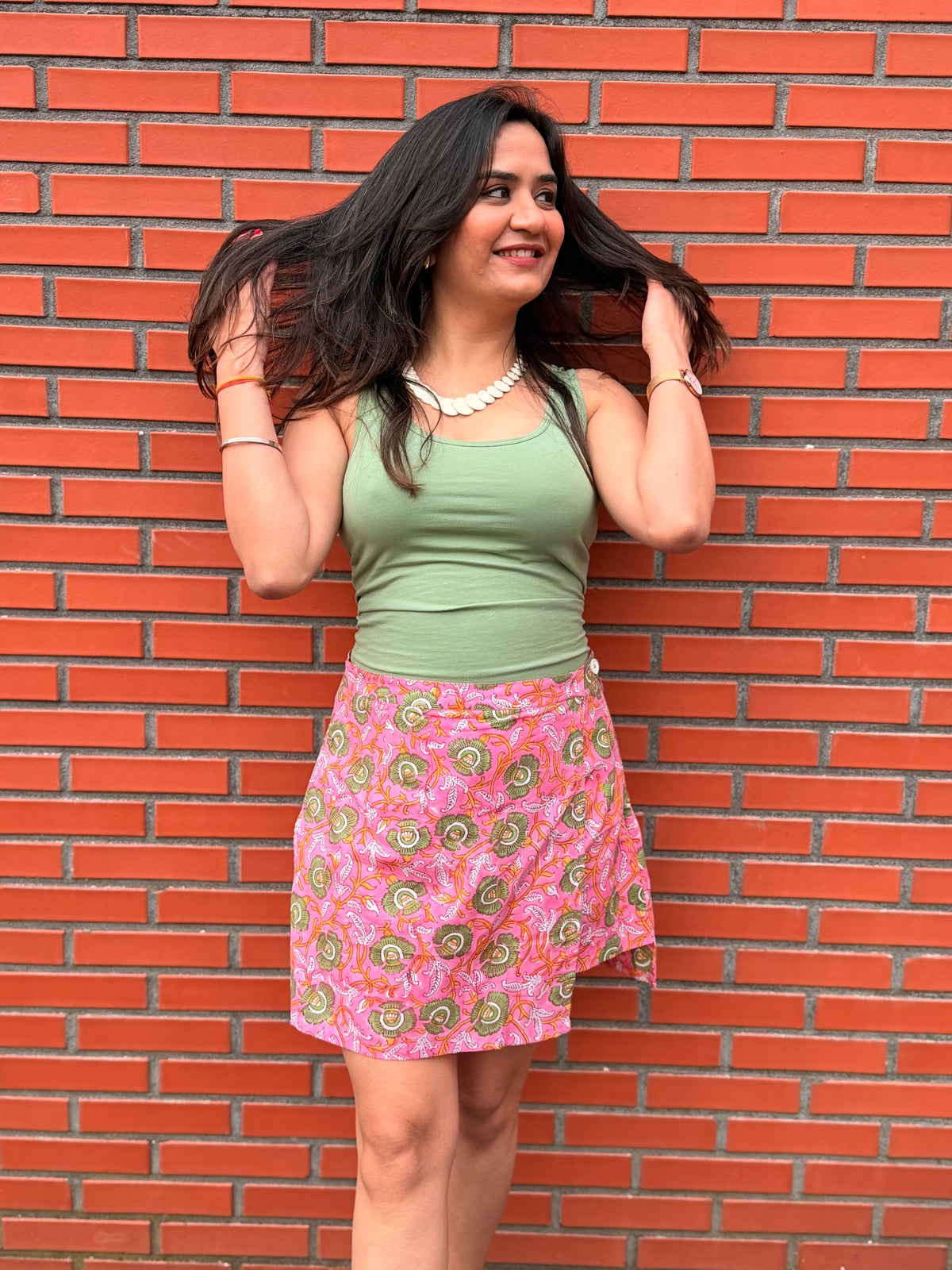 Gulabi HandBlock Printed Skort