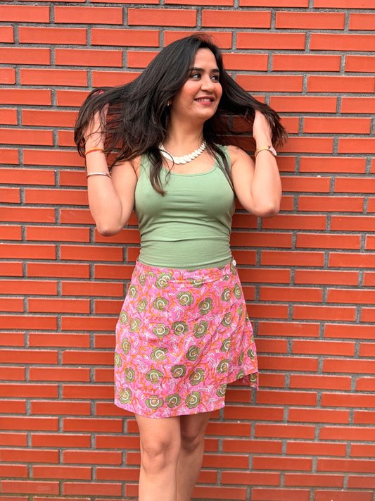 Gulabi HandBlock Printed Skort