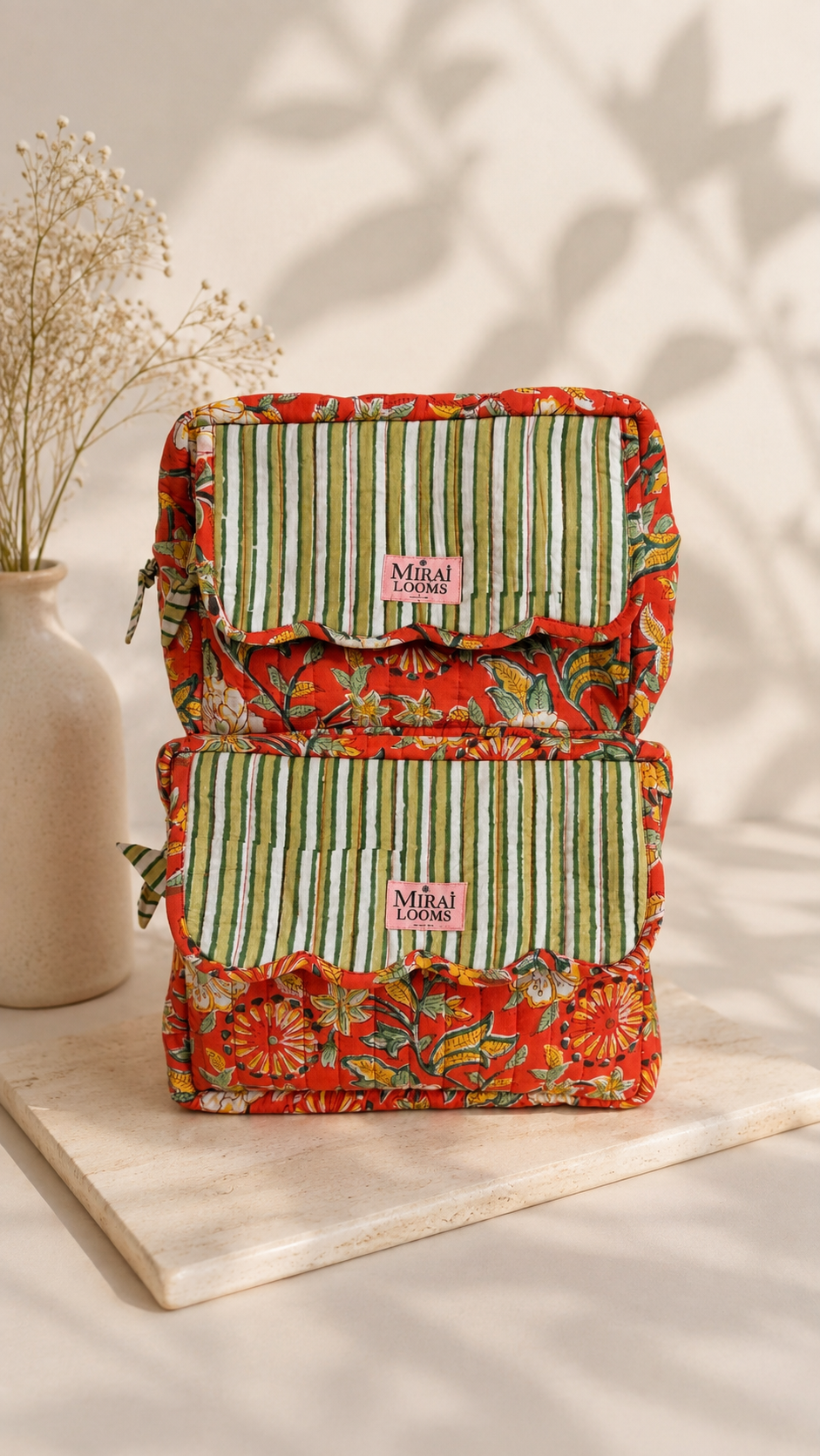 Gulmohar - Quilted Waterproof Toiletry Bag