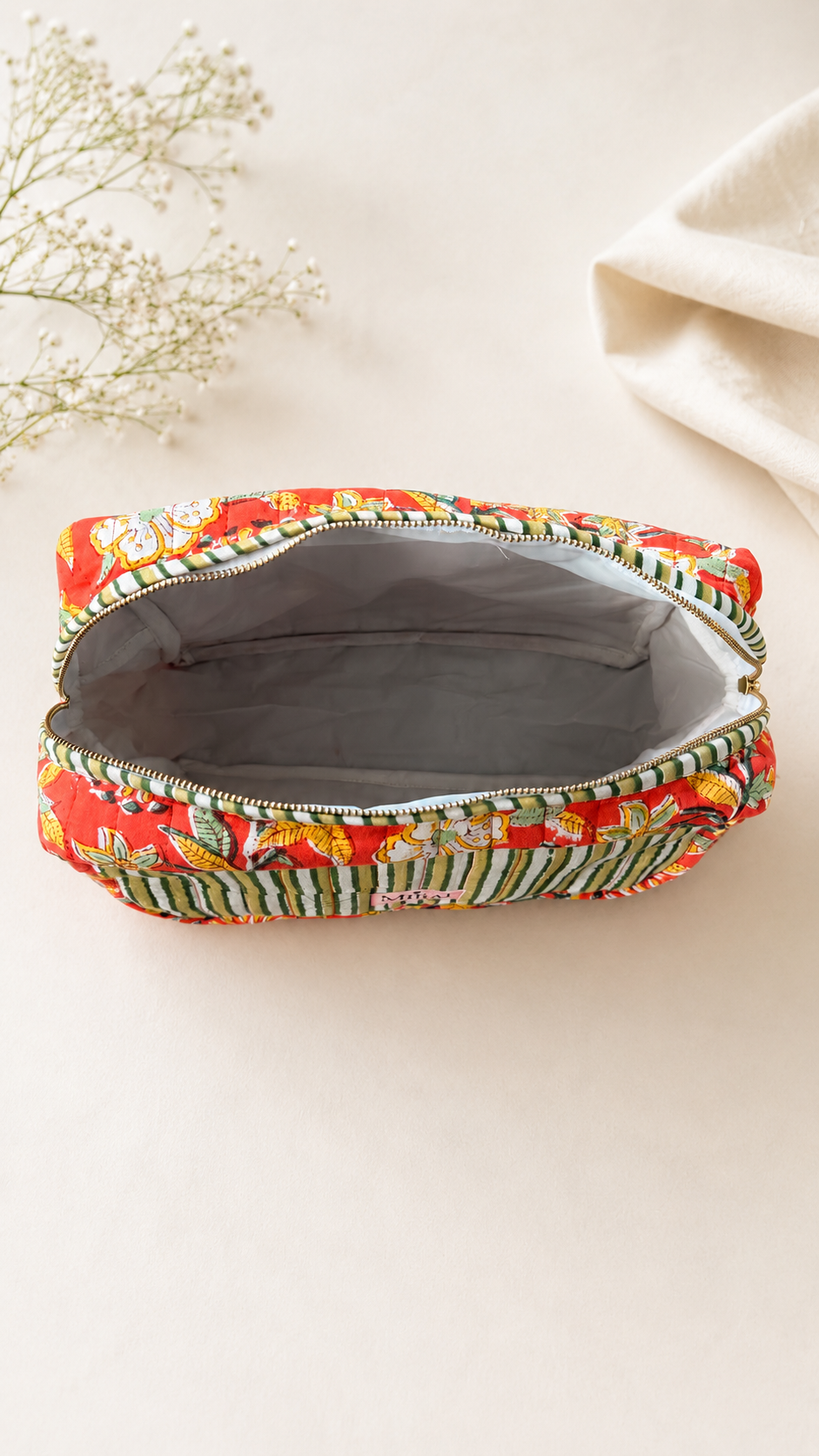 Gulmohar - Quilted Waterproof Toiletry Bag